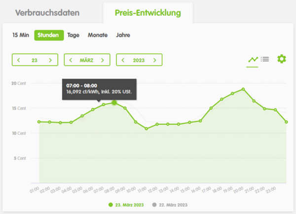 Screenshot Kundenportal smartENERGY